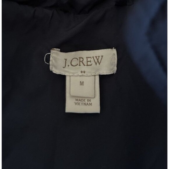J Crew Full Zip Quilted Barn Jacket Women's Size Medium Navy Blue Gold Casual - Picture 11 of 11